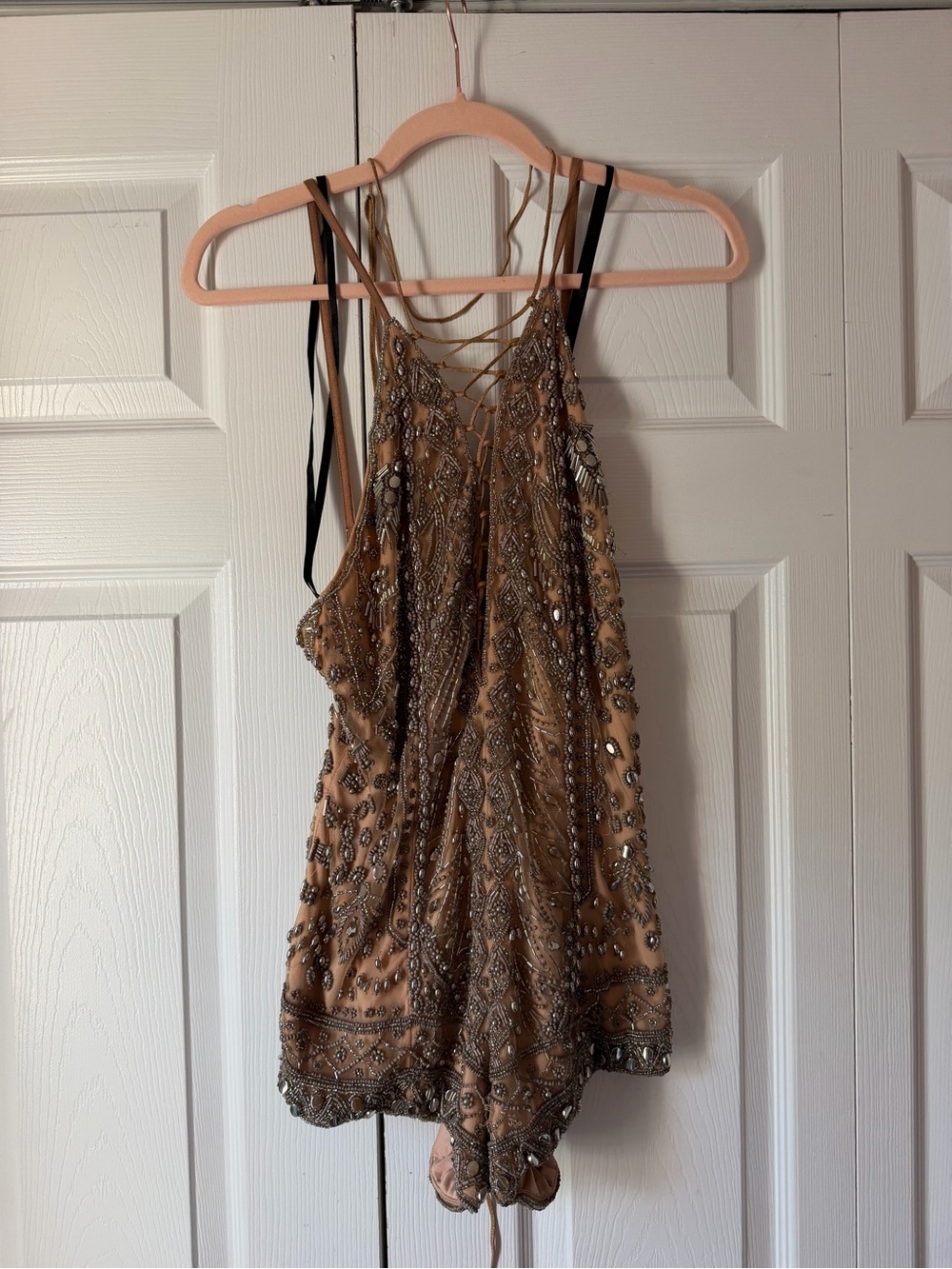 NBD Gold Beaded Embellished Romper